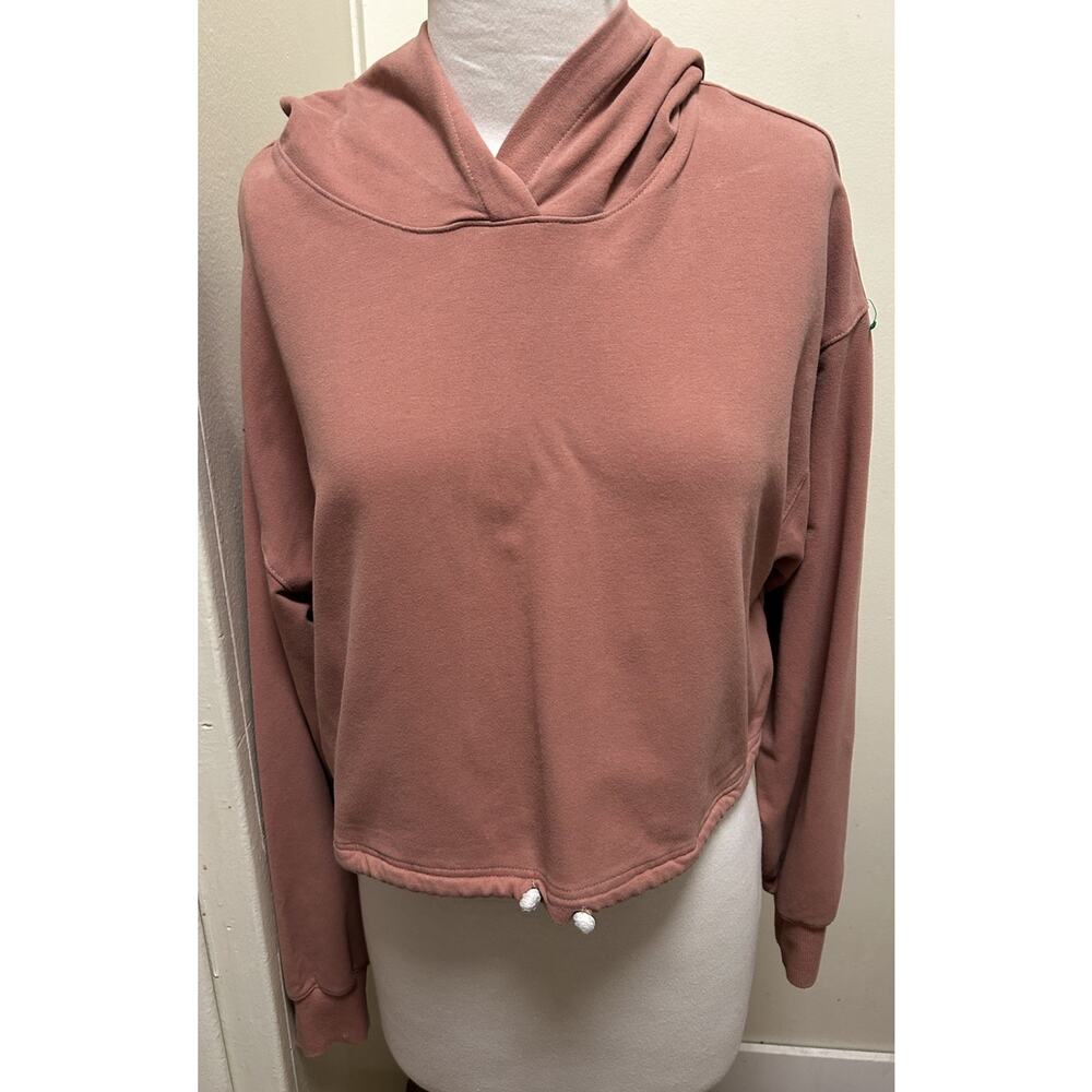 NIA Women's Dusty Pink Rose Cropped Hoodie Pullover - Size Small